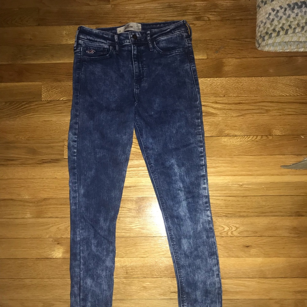 High rise acid wash jeans